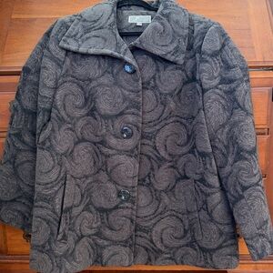 JM Collection Dark Swirl Swing style Pea Coat